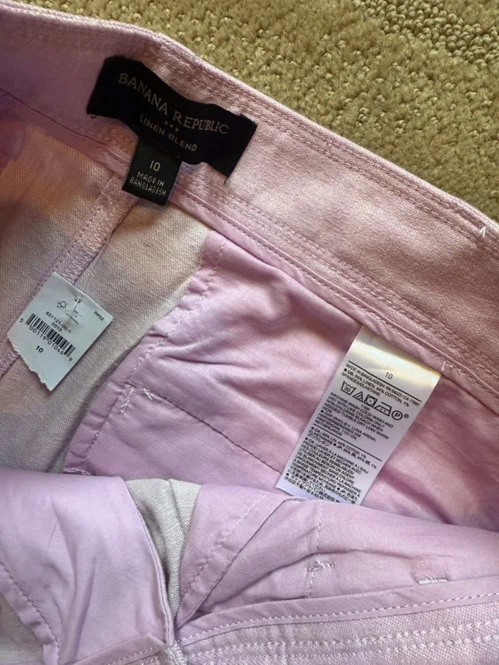 Banana Republic Linen Blend Wide Leg Pleated Trousers